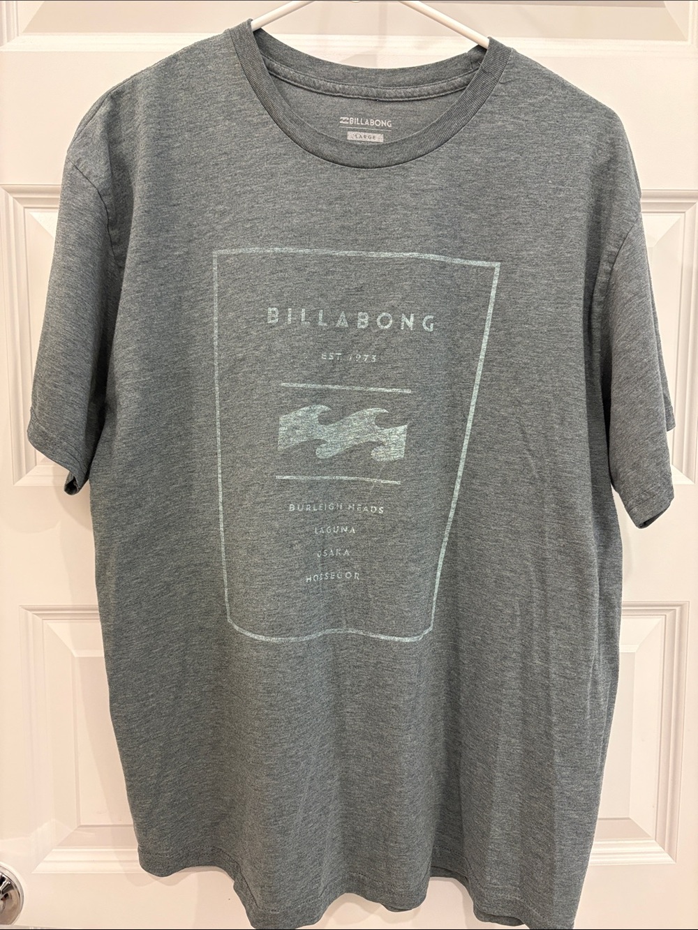 Billabong Men's Heather Slate Blue Graphic Short Sleeve Tee